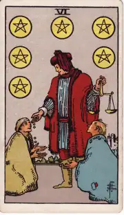 Six of Pentacles · Rider–Waite–Smith