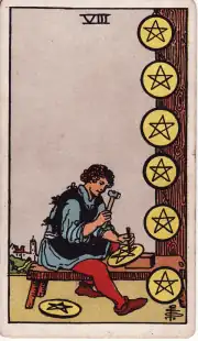 Eight of Pentacles · Rider–Waite–Smith