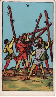 Five of Wands · Rider–Waite–Smith