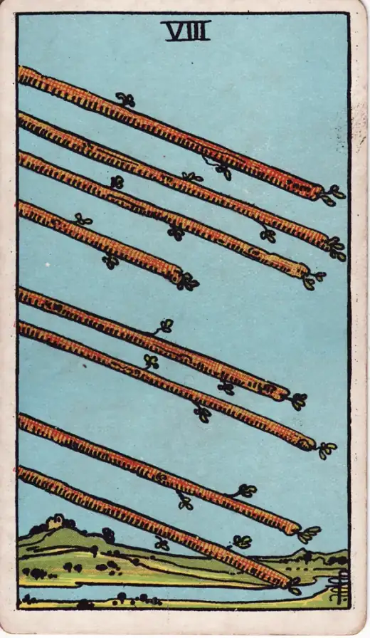 Eight of Wands · Rider–Waite–Smith