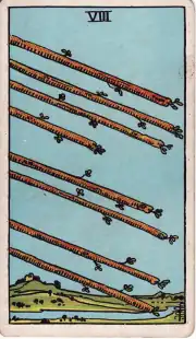 Eight of Wands · Rider–Waite–Smith
