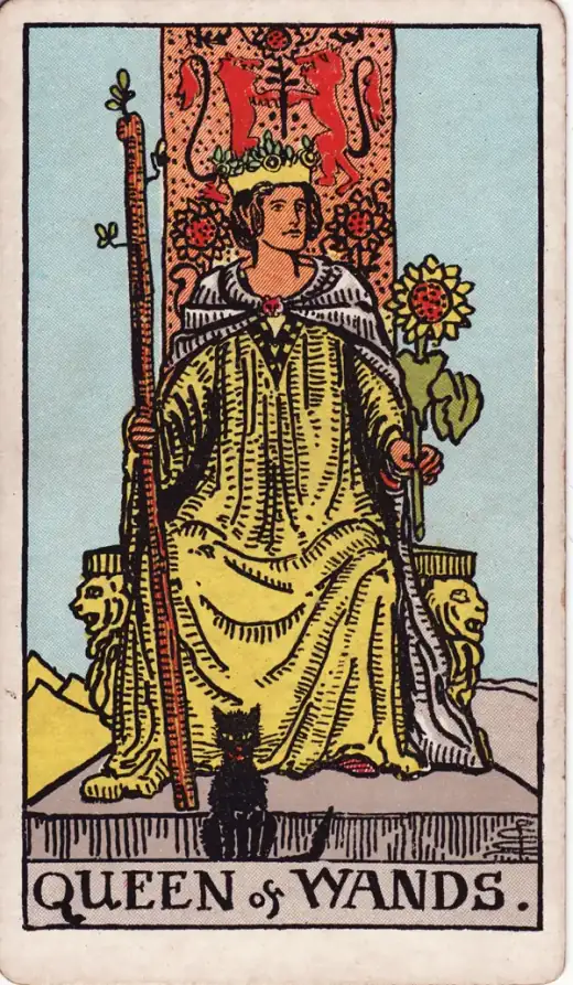 Reina de Bastos · Rider–Waite–Smith